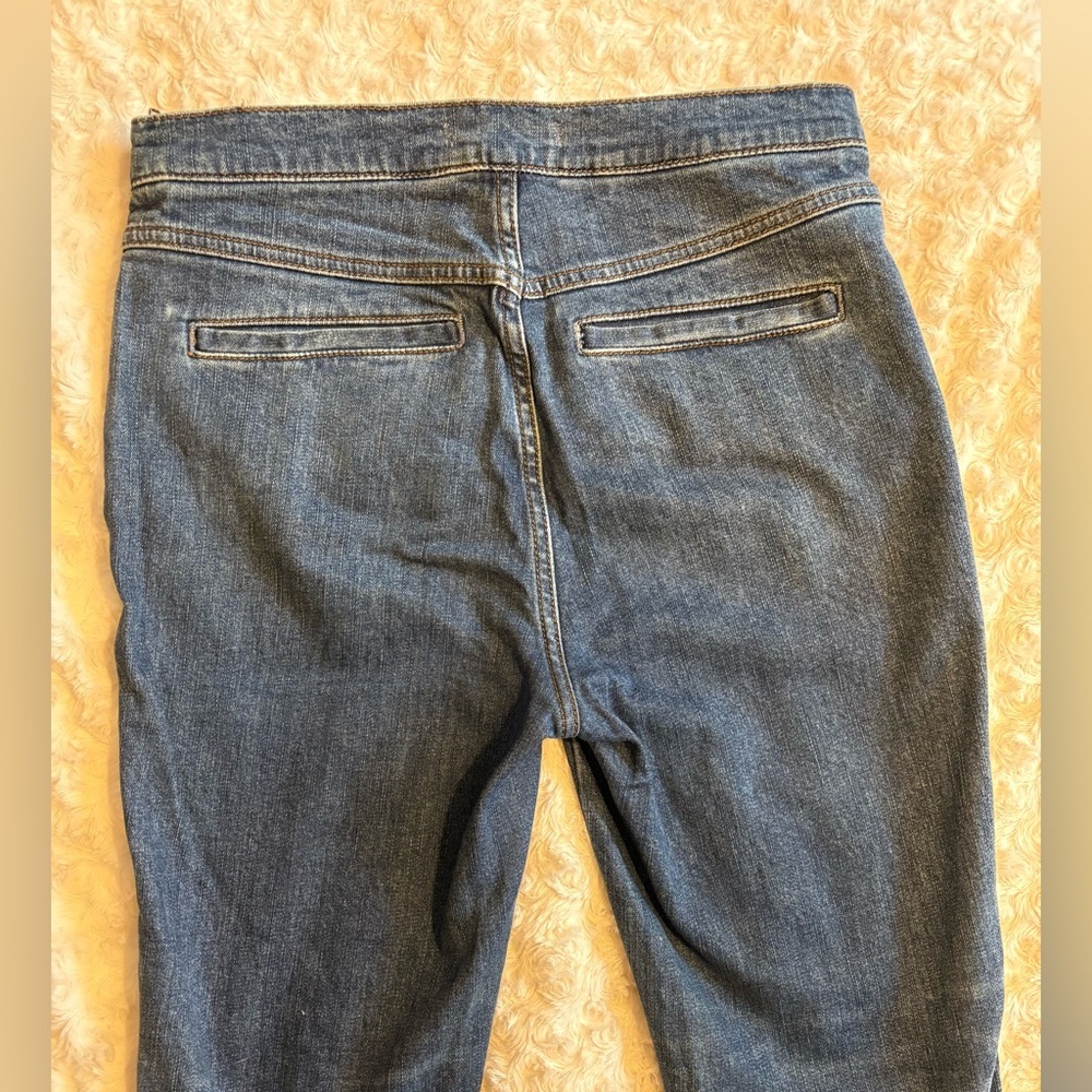 Free People High Rise Medium Wash Side Zip Denim Jeans Size 27 Boho Vtg Look - Picture 8 of 11